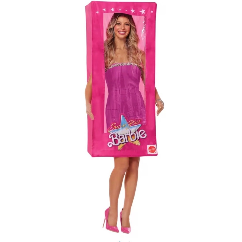 Barbie Box Adult Costume Pink Super Star Mattel InSpirit Designs One Size NWT